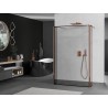 Mexen Kioto freistehende Duschwand 140 x 30 x 30 cm, schwarzer Rahmen, Roségold - 800-140-030-222-60-70-030
