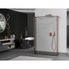 Mexen Kioto freistehende Duschwand 150 x 30 x 30 cm, schwarzer Rahmen, Roségold - 800-150-030-222-60-70-030