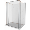 Mexen Kioto freistehende Duschwand 140 x 30 x 30 cm, schwarzer Rahmen, Roségold - 800-140-030-222-60-70-030