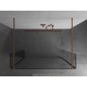 Mexen Kioto freistehende Duschwand 90 x 30 x 30 cm, Transparent, Gebürstetes Kupfer - 800-090-030-222-65-00-030