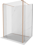 Mexen Kioto Freistehende Duschwand 115 x 30 x 30 cm, transparent, gebürstetes Kupfer - 800-115-030-222-65-00-030