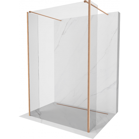 Mexen Kioto freistehende Duschwand 150 x 30 x 30 cm, transparent, gebürstetes Kupfer - 800-150-030-222-65-00-030