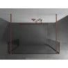 Mexen Kioto freistehende Duschwand 125 x 30 x 30 cm, transparent, gebürstetes Kupfer - 800-125-030-222-65-00-030