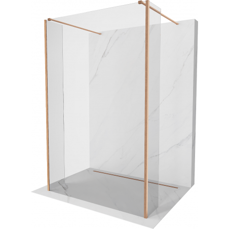 Mexen Kioto Freistehende Duschwand 170 x 30 x 30 cm, transparent, gebürstetes Kupfer - 800-170-030-222-65-00-030