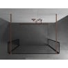 Mexen Kioto Freistehende Duschwand 120 x 30 x 30 cm, schwarzer Rahmen, gebürstetes Kupfer - 800-120-030-222-65-70-030