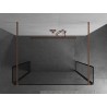 Mexen Kioto Freistehende Duschwand 140 x 30 x 30 cm, schwarzer Rahmen, gebürstetes Kupfer - 800-140-030-222-65-70-030