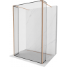 Mexen Kioto freistehende Duschwand 150 x 30 x 30 cm, schwarzer Rahmen, gebürstetes Kupfer - 800-150-030-222-65-70-030