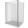 Mexen Kioto freistehende Duschwand 130 x 30 x 30 cm, transparent, gebürstetes Kanonengrau - 800-130-030-222-66-00-030