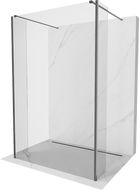 Mexen Kioto Freistehende Duschwand 170 x 30 x 30 cm, transparent, gebürstetes Gun Gray - 800-170-030-222-66-00-030