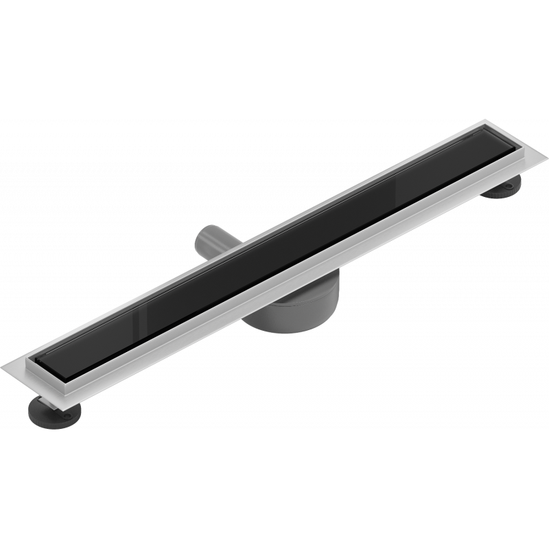Mexen Flat 360° MGB Drehbarer Linienablauf 70 cm, schwarzes Glas - 1026070-40