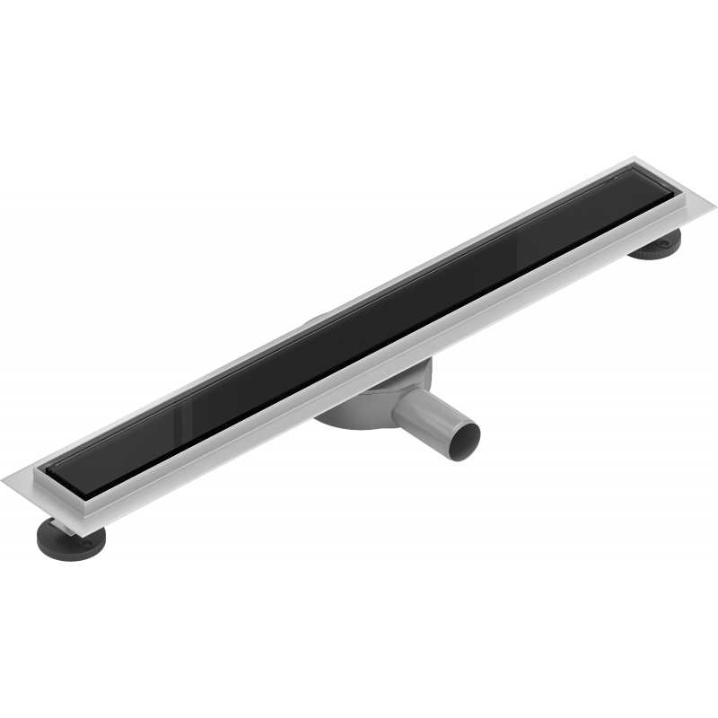 Mexen Flat 360° MGB Drehbarer Linienablauf 70 cm, schwarzes Glas - 1026070-40