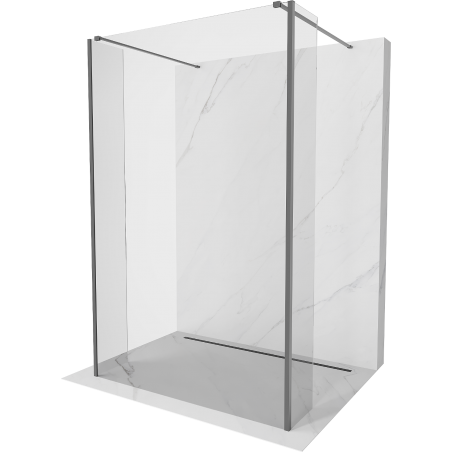 Mexen Kioto freistehende Duschwand 90 x 30 x 30 cm, transparent, Gun Metal - 800-090-030-222-95-00-030