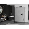 Mexen Kioto freistehende Duschwand 130 x 30 x 30 cm, schwarzer Rahmen, Gun Metal - 800-130-030-222-95-70-030