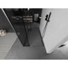 Mexen Kioto freistehende Duschwand 100 x 30 x 30 cm, schwarzer Rahmen, Gun Metal - 800-100-030-222-95-70-030