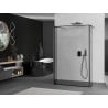 Mexen Kioto freistehende Duschwand 140 x 30 x 30 cm, schwarzer Rahmen, Gun Metal - 800-140-030-222-95-70-030
