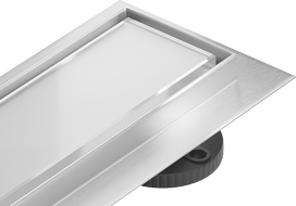 Mexen Flat 360° MGW drehbarer Linienablauf 60 cm, weißes Glas - 1027060-40