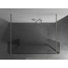 Mexen Kioto freistehende Duschwand 110 x 30 x 30 cm, transparent, gebürsteter Nickel - 800-110-030-222-97-00-030