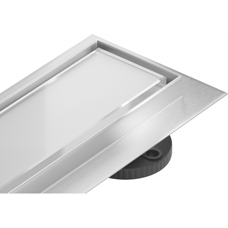 Mexen Flat 360° MGW drehbarer Linienablauf 80 cm, Weißglas - 1027080-40