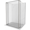 Mexen Kioto Freistehende Duschwand 150 x 30 x 30 cm, schwarzer Rahmen, gebürsteter Nickel - 800-150-030-222-97-70-030