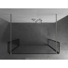 Mexen Kioto Freistehende Duschwand 110 x 30 x 30 cm, schwarzer Rahmen, gebürstetes Nickel - 800-110-030-222-97-70-030