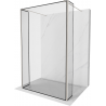 Mexen Kioto Freistehende Duschwand 160 x 30 x 30 cm, schwarzer Rahmen, gebürsteter Nickel - 800-160-030-222-97-70-030