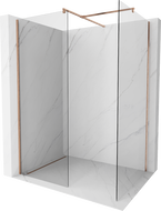 Mexen Kioto Duschwand im Walk-in-Design 80 x 80 cm, transparent, gebürstetes Kupfer - 800-080-202-65-00-080