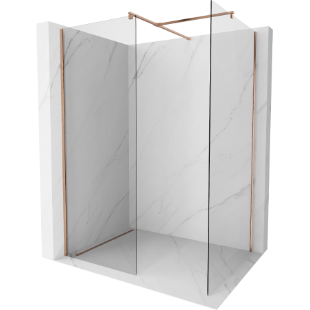 Mexen Kioto Duschwand Walk-in 85 x 80 cm, transparent, gebürstetes Kupfer - 800-085-202-65-00-080