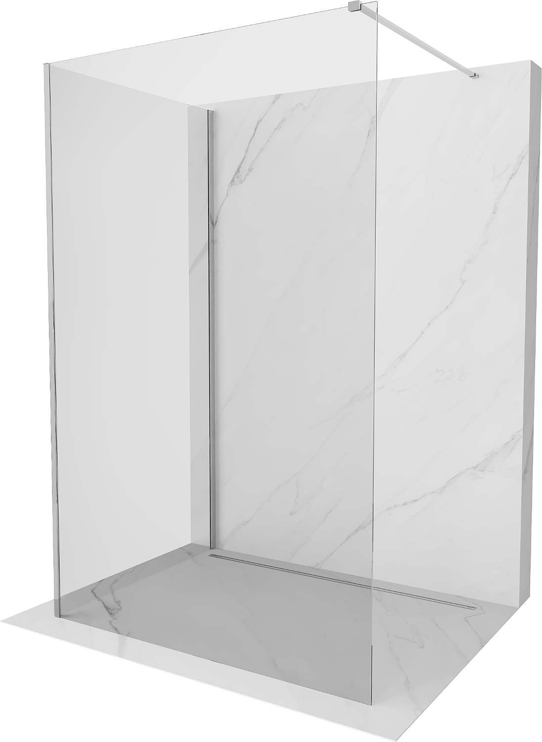 Mexen Kioto Duschtrennwand Walk-in 135 x 70 cm, transparent, chrom - 800-135-212-01-00-070