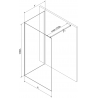 Mexen Kioto Duschwand Walk-in 120 x 80 cm, transparent, Chrom - 800-120-212-01-00-080