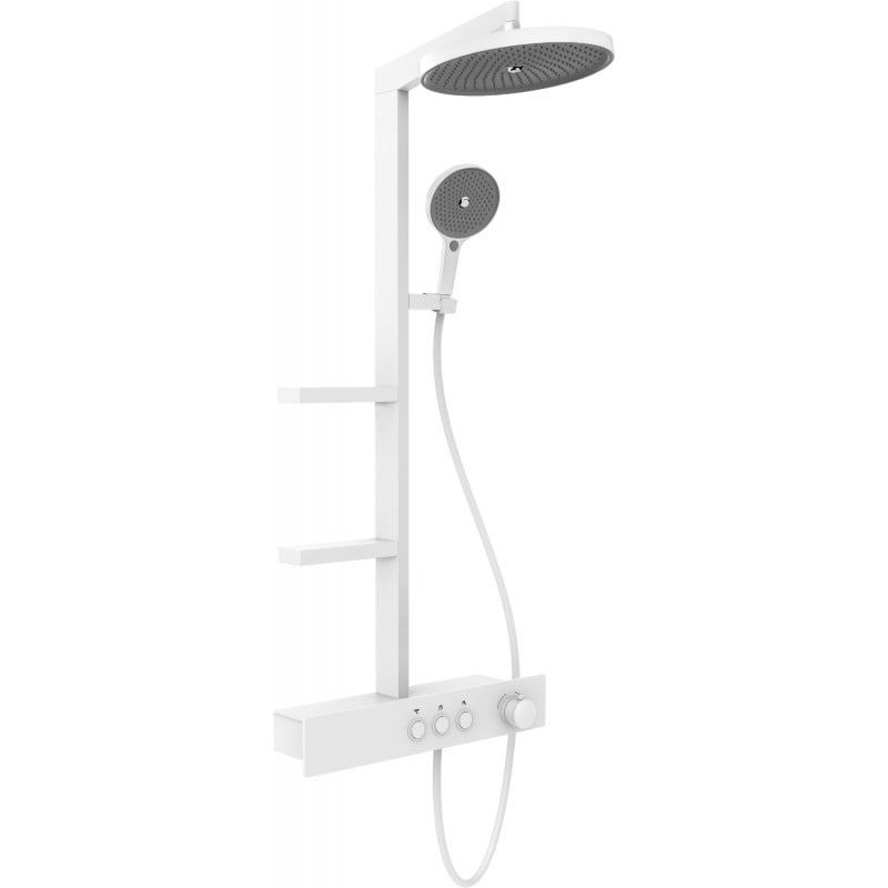 Mexen Plex Duschset zur Aufputzmontage mit Regendusche und Armatur, weiß - 78103-20