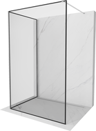 Mexen Kioto Duschwand Walk-in 100 x 80 cm, schwarzer Rahmen, Chrom - 800-100-212-01-70-080