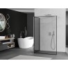 Mexen Kioto Duschwand Walk-in 110 x 80 cm, schwarzer Rahmen, Chrom - 800-110-212-01-70-080