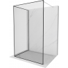 Mexen Kioto Duschwand Walk-in 110 x 90 cm, schwarzer Rahmen, Chrom - 800-110-212-01-70-090