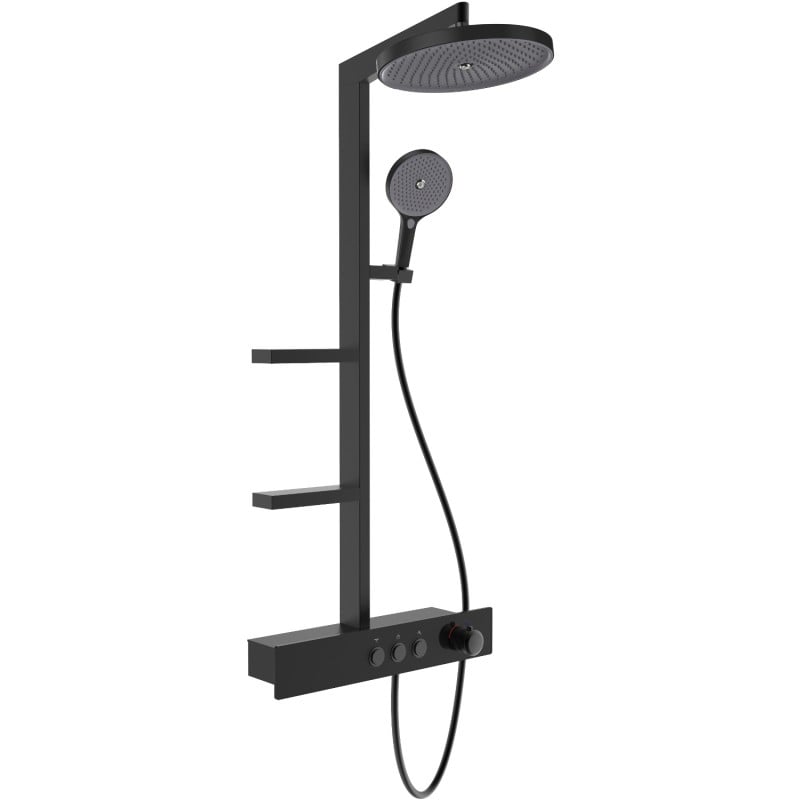 Mexen Plex Aufputz-Duschset mit Regenbrause und Armatur, schwarz - 78103-70