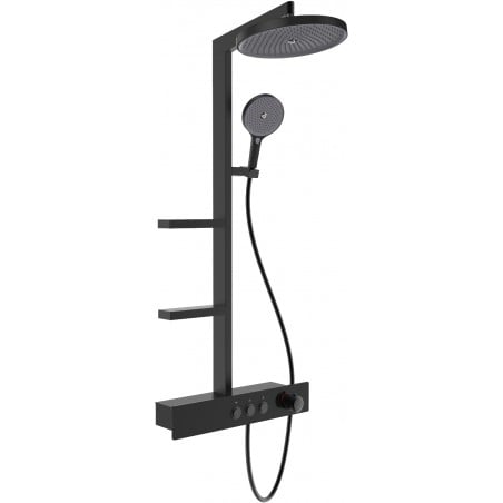 Mexen Plex Aufputz-Duschset mit Regenbrause und Armatur, schwarz - 78103-70