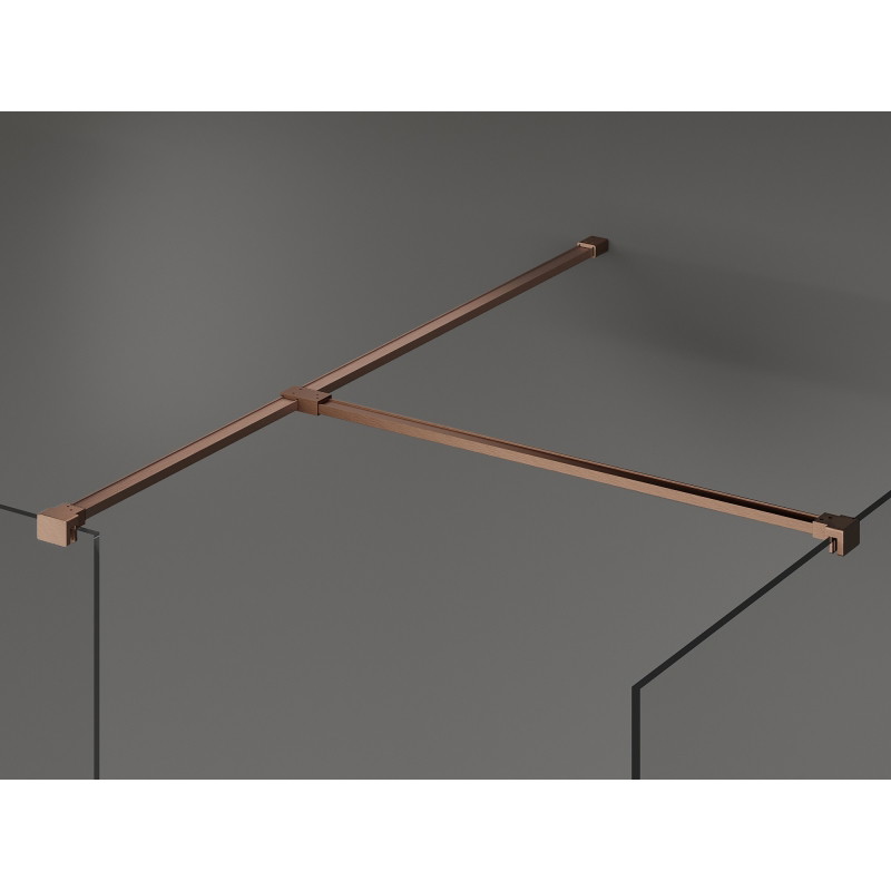Mexen Kioto Duschwand Walk-in 105 x 70 cm, transparent, gebürstetes Kupfer - 800-105-202-65-00-070