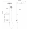Mexen Dizzy Aufputz-Duschset mit Regendusche und Batterie, schwarz - 78104-70