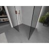 Mexen Kioto Duschwand Walk-in 105 x 100 cm, transparent, gebürstetes Kupfer - 800-105-202-65-00-100