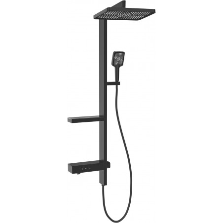 Mexen Roar Aufputz-Duschset mit Regenduschkopf und Armatur, schwarz - 78105-70