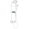 Mexen Peak Aufputz-Duschset mit Regenduschkopf und Armatur, LED-Anzeige, weiß - 78106-20
