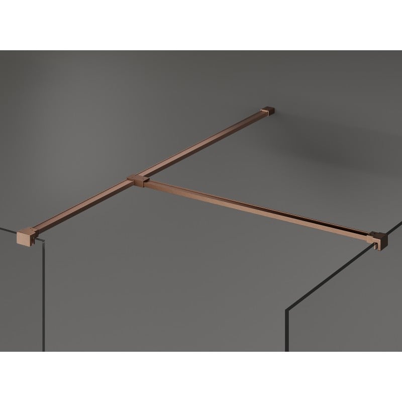 Mexen Kioto Duschwand Walk-in 135 x 120 cm, transparent, gebürstetes Kupfer - 800-135-202-65-00-120