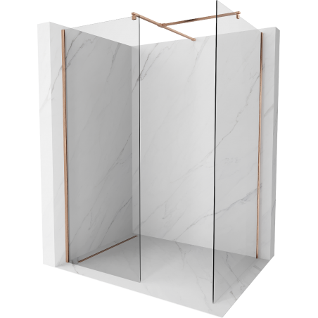 Mexen Kioto Duschwand Walk-in 140 x 85 cm, transparent, gebürstetes Kupfer - 800-140-202-65-00-085