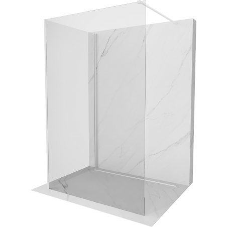 Mexen Kioto Walk-in Duschwand 125 x 70 cm, transparent, weiß - 800-125-212-20-00-070