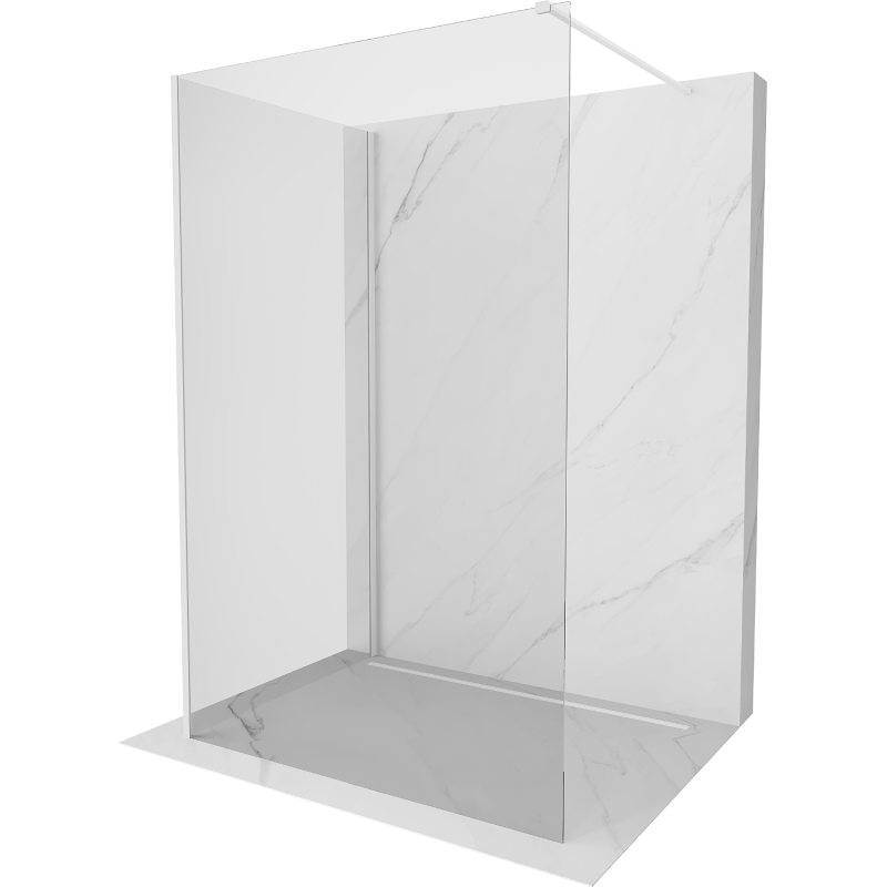 Mexen Kioto Duschwand Walk-in 140 x 70 cm, transparent, weiß - 800-140-212-20-00-070