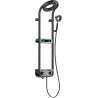Mexen Peak Aufputz-Duschset mit Regenduschkopf und Armatur, LED-Display, schwarz - 78106-70