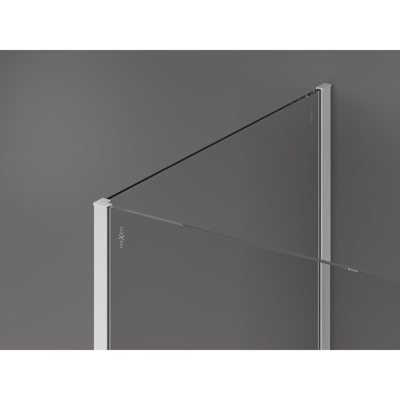 Mexen Kioto Duschwand Walk-in 110 x 85 cm, transparent, weiß - 800-110-212-20-00-085