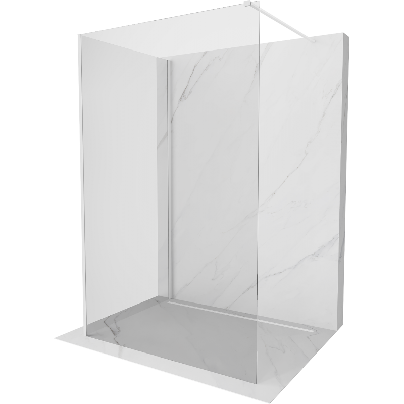Mexen Kioto Duschwand Walk-in 100 x 100 cm, transparent, weiß - 800-100-212-20-00-100