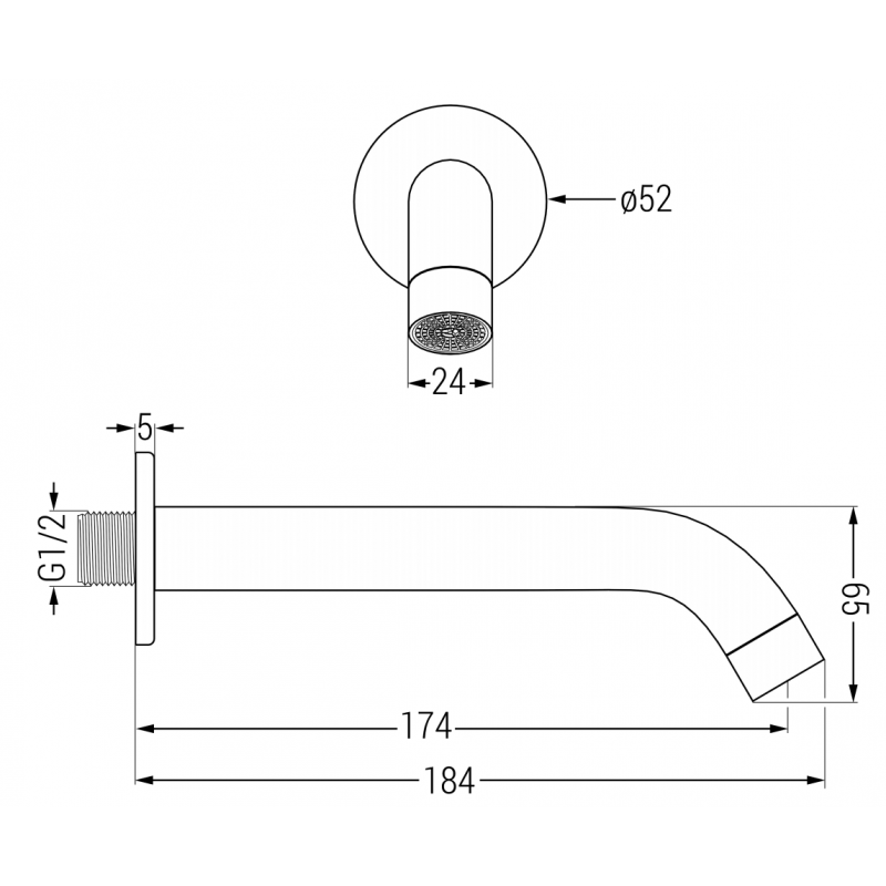 Mexen Kai DR70 Unterputz-Badewannen- und Duschsystem mit 30 cm Regenbrause, Chrom - 77602DR70301-00