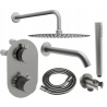 Mexen Kai DR70 Unterputz-Badewannen- und Duschset mit 30 cm Regenbrause, Graphit - 77602DR70301-66