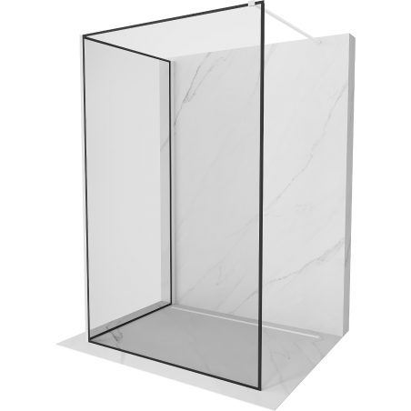 Mexen Kioto Duschwand Walk-in 100 x 70 cm, schwarzer Rahmen, weiß - 800-100-212-20-70-070